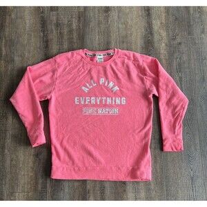 PINK Victorias Secret Sweatshirt Womens Oversized “Pink Everything” White XS